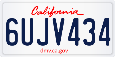 CA license plate 6UJV434