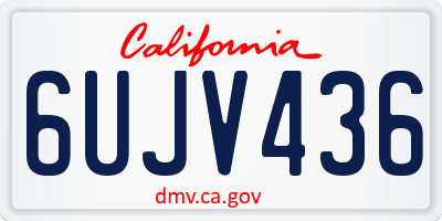 CA license plate 6UJV436