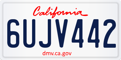 CA license plate 6UJV442