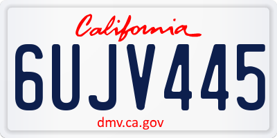 CA license plate 6UJV445