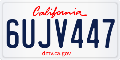 CA license plate 6UJV447
