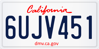 CA license plate 6UJV451