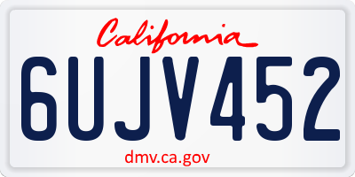 CA license plate 6UJV452