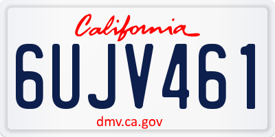 CA license plate 6UJV461