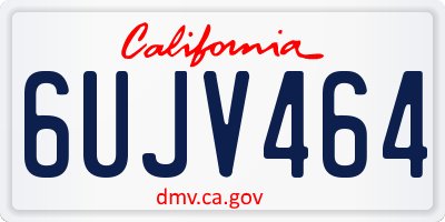 CA license plate 6UJV464