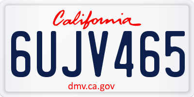 CA license plate 6UJV465