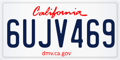 CA license plate 6UJV469