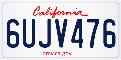 CA license plate 6UJV476