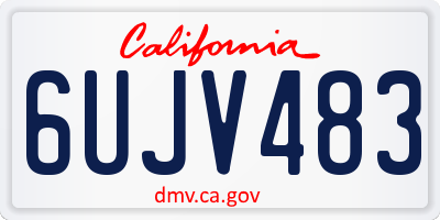 CA license plate 6UJV483