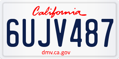 CA license plate 6UJV487