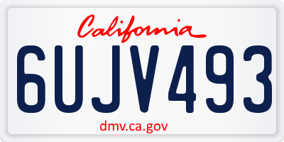 CA license plate 6UJV493