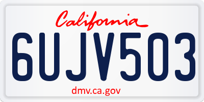 CA license plate 6UJV503