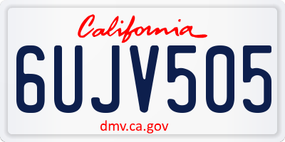 CA license plate 6UJV505