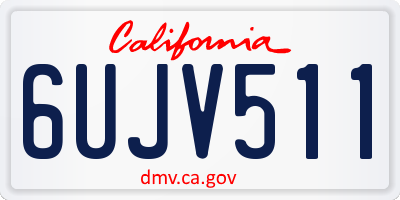 CA license plate 6UJV511