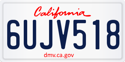 CA license plate 6UJV518