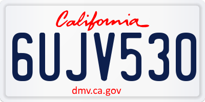 CA license plate 6UJV530