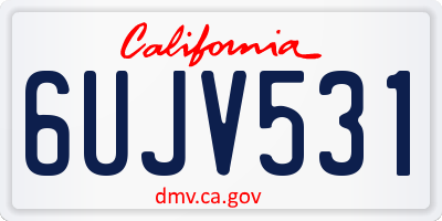 CA license plate 6UJV531