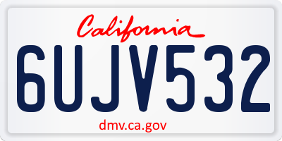 CA license plate 6UJV532