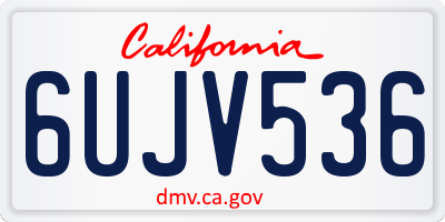 CA license plate 6UJV536