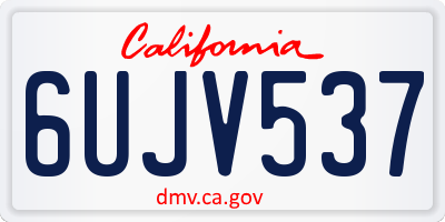 CA license plate 6UJV537