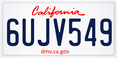 CA license plate 6UJV549