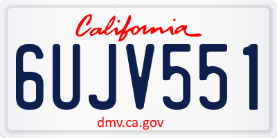CA license plate 6UJV551
