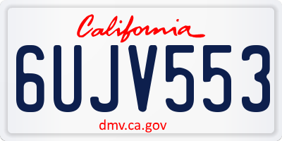 CA license plate 6UJV553