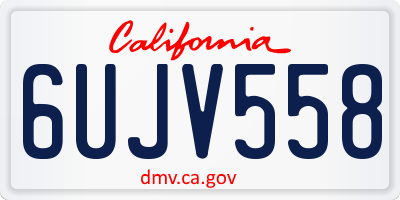 CA license plate 6UJV558