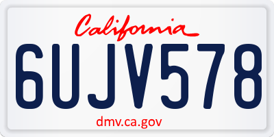 CA license plate 6UJV578