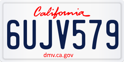 CA license plate 6UJV579