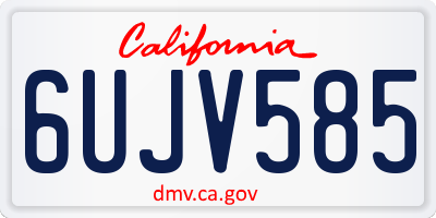 CA license plate 6UJV585