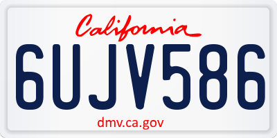 CA license plate 6UJV586