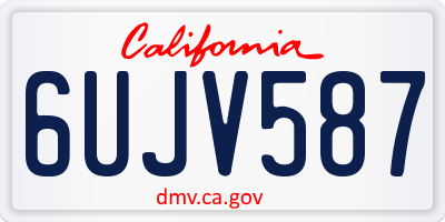 CA license plate 6UJV587