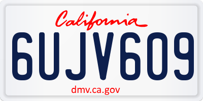 CA license plate 6UJV609