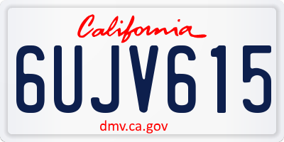 CA license plate 6UJV615