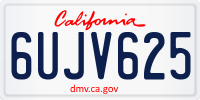 CA license plate 6UJV625