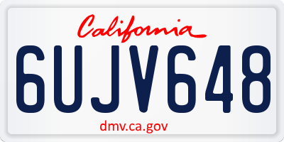 CA license plate 6UJV648