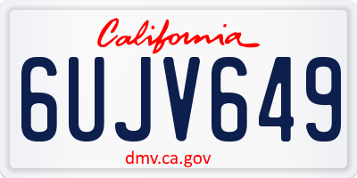 CA license plate 6UJV649