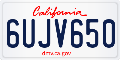 CA license plate 6UJV650