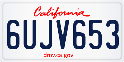 CA license plate 6UJV653