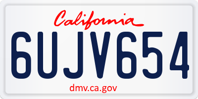 CA license plate 6UJV654