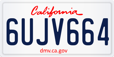 CA license plate 6UJV664