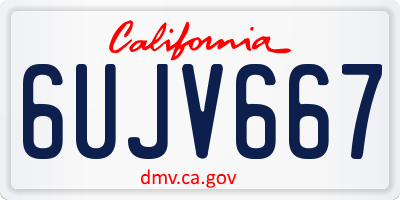 CA license plate 6UJV667