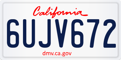 CA license plate 6UJV672