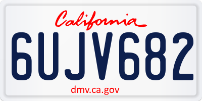 CA license plate 6UJV682