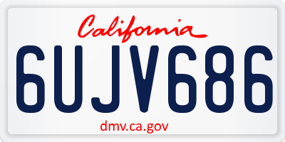 CA license plate 6UJV686