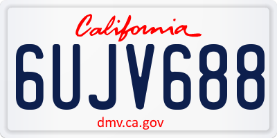 CA license plate 6UJV688