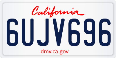 CA license plate 6UJV696