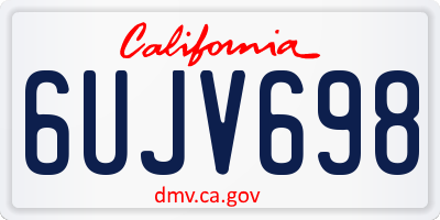 CA license plate 6UJV698