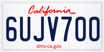 CA license plate 6UJV700